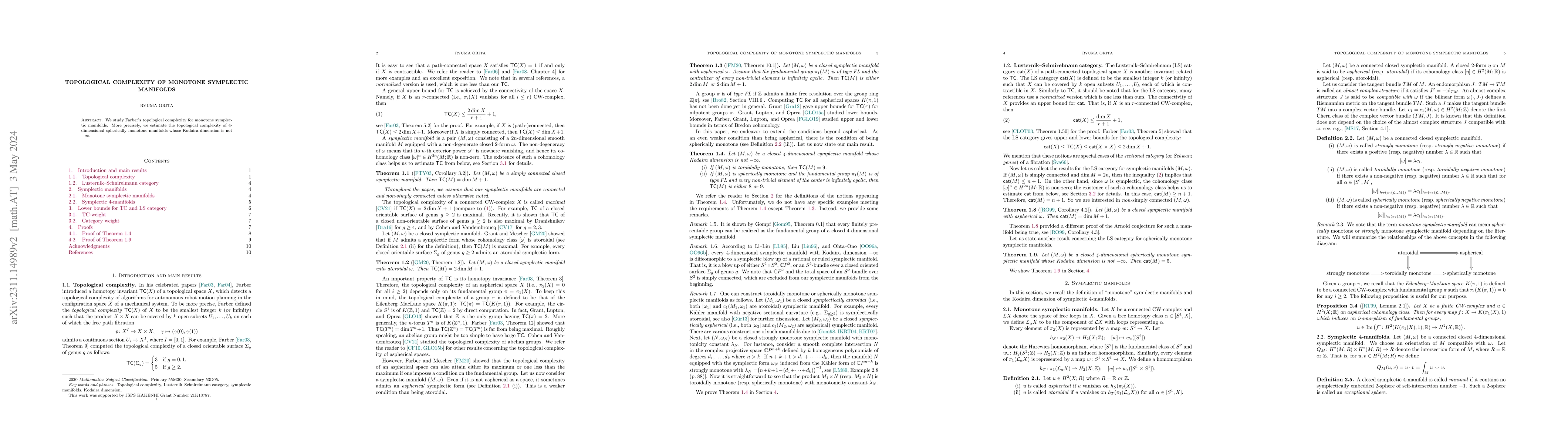 Thumbnail for Topological complexity of monotone symplectic manifolds
