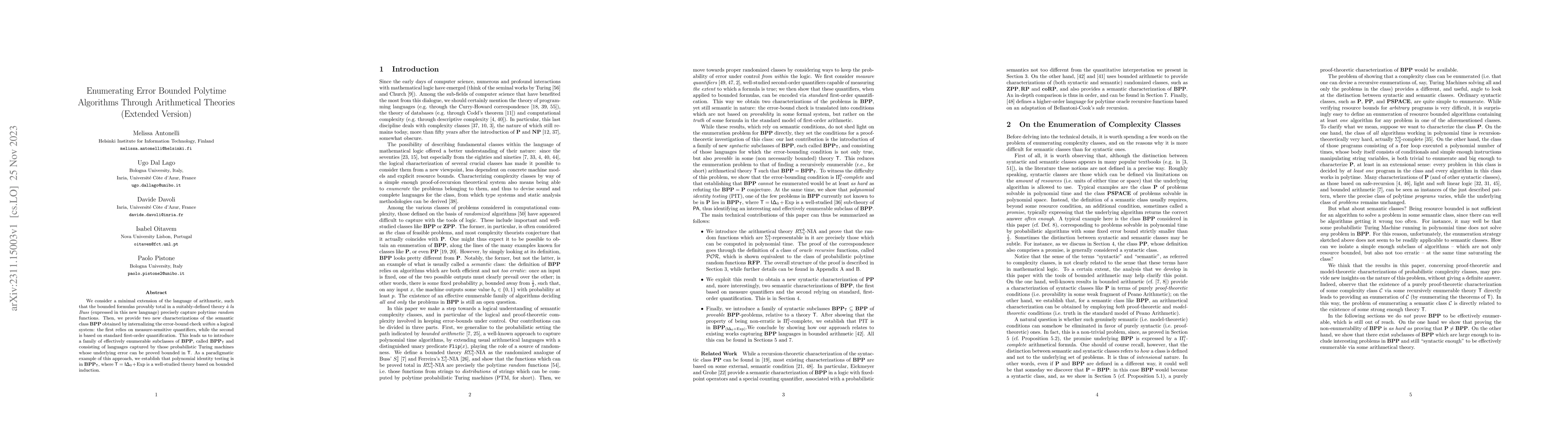 Thumbnail for Enumerating Error Bounded Polytime Algorithms Through Arithmetical
  Theories