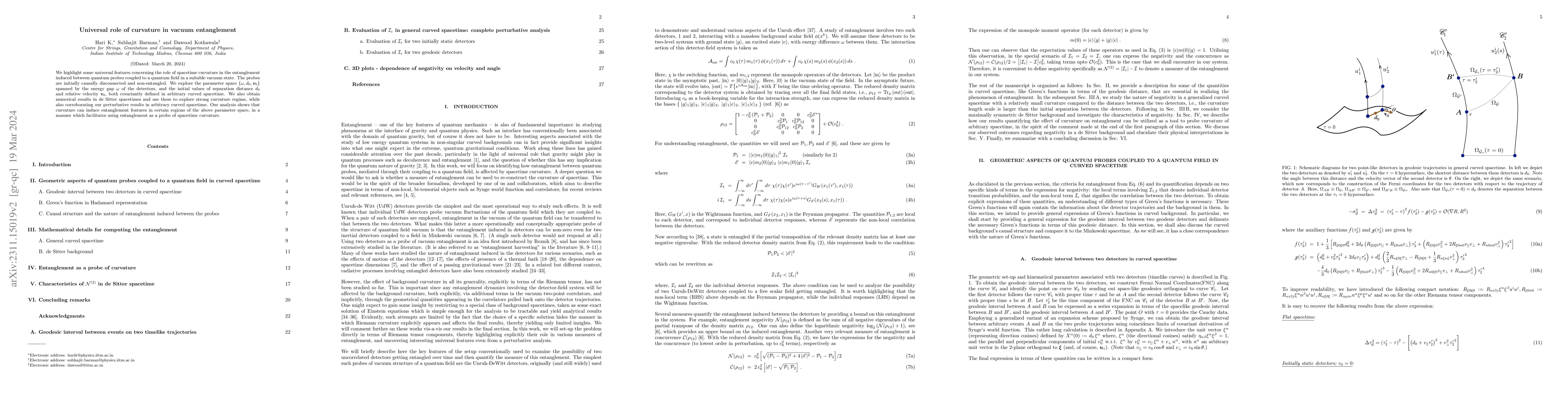 Thumbnail for Universal role of curvature in vacuum entanglement