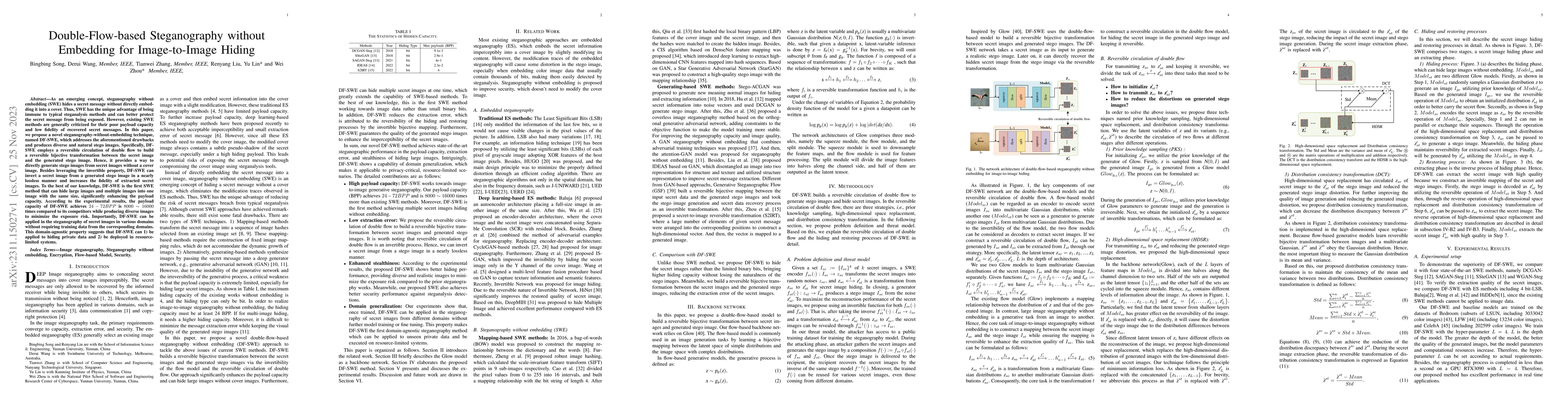 Thumbnail for Double-Flow-based Steganography without Embedding for Image-to-Image
  Hiding
