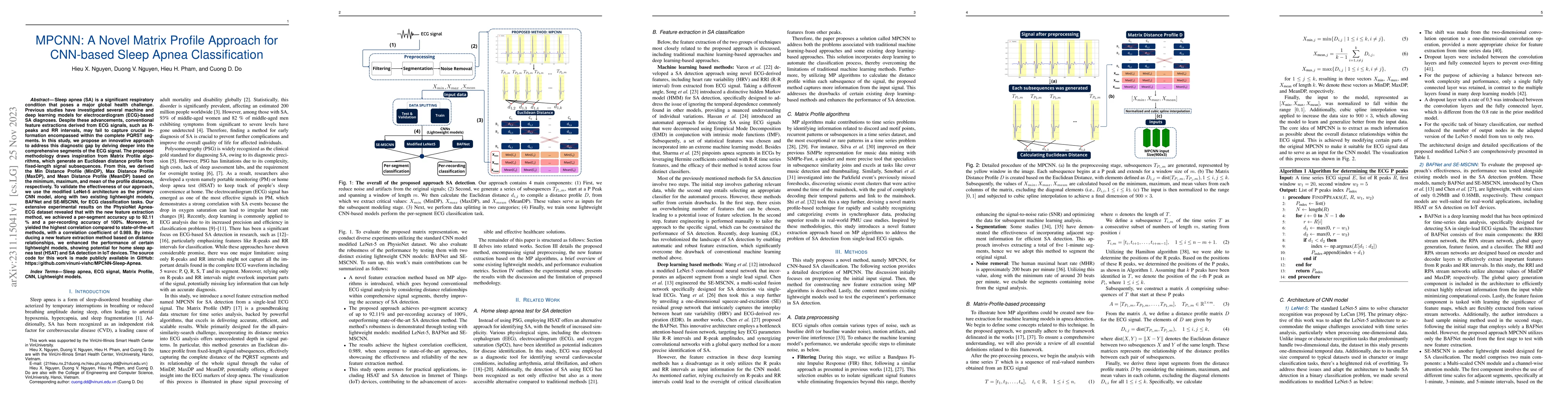 Thumbnail for MPCNN: A Novel Matrix Profile Approach for CNN-based Sleep Apnea
  Classification