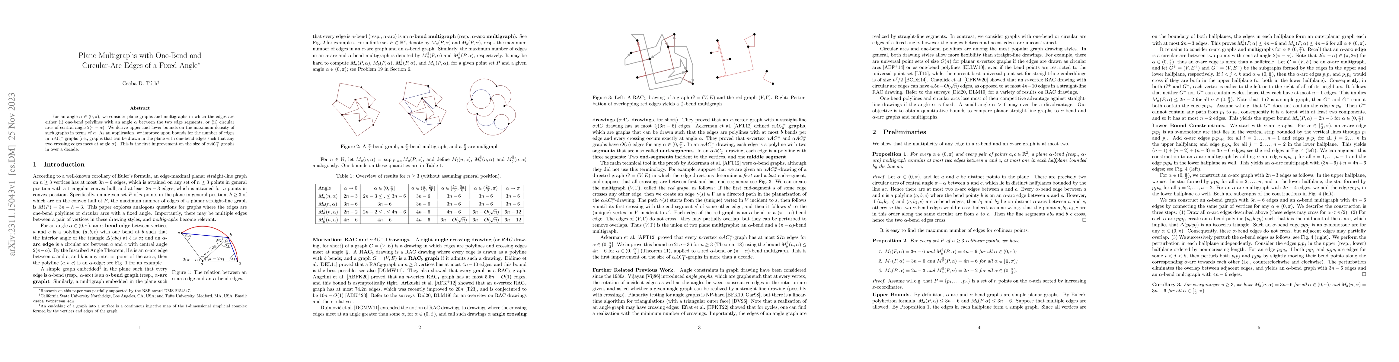 Thumbnail for Plane Multigraphs with One-Bend and Circular-Arc Edges of a Fixed Angle
