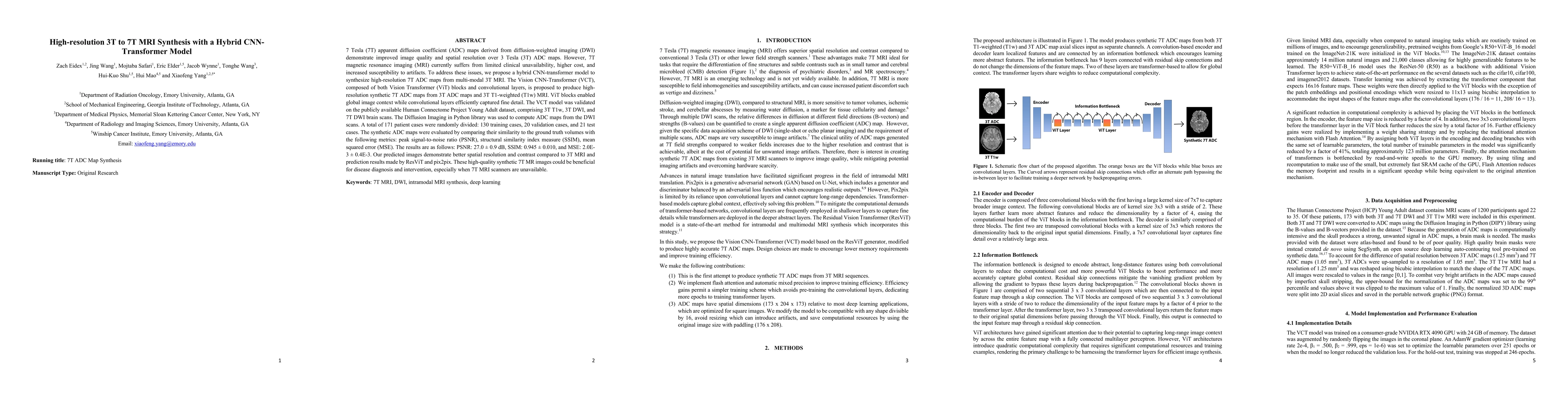 Thumbnail for High-resolution 3T to 7T MRI Synthesis with a Hybrid CNN-Transformer
  Model