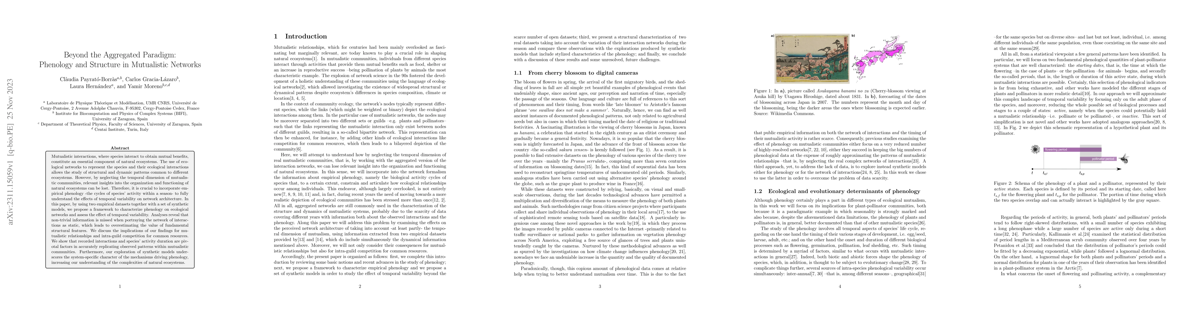 Thumbnail for Beyond the aggregated paradigm: phenology and structure in mutualistic
  networks