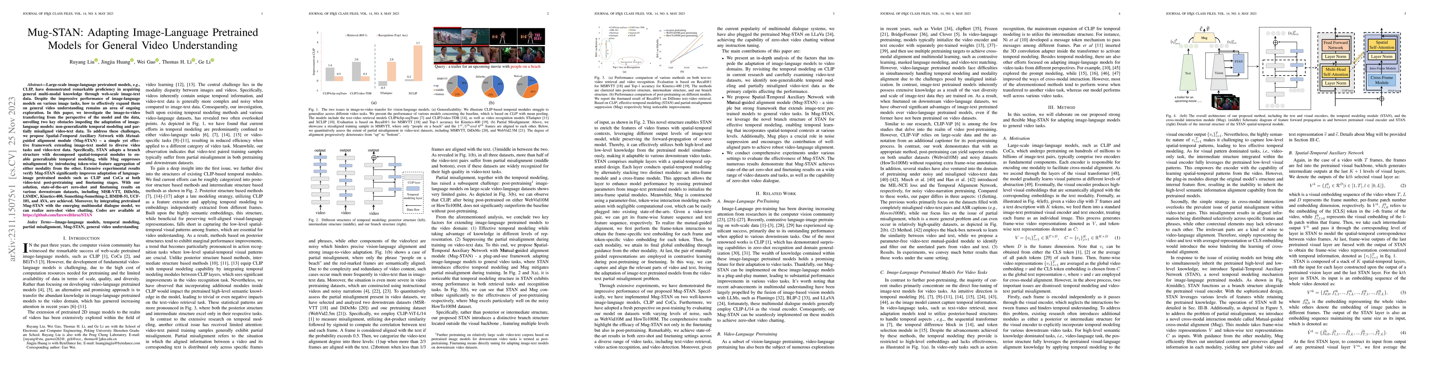 Thumbnail for Mug-STAN: Adapting Image-Language Pretrained Models for General Video
  Understanding