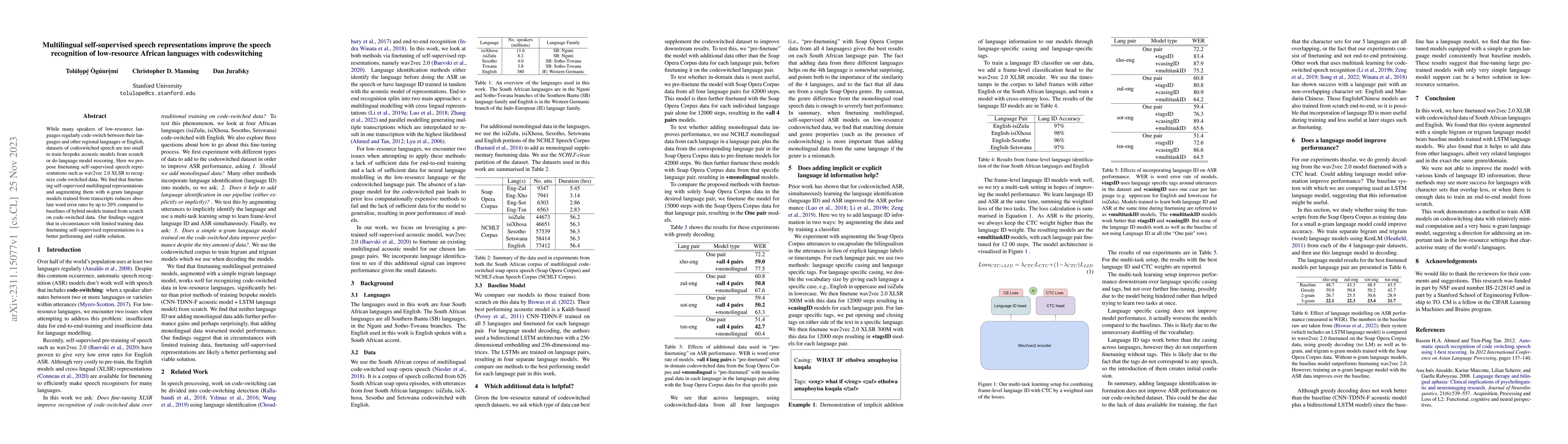 Thumbnail for Multilingual self-supervised speech representations improve the speech
  recognition of low-resource African languages with codeswitching