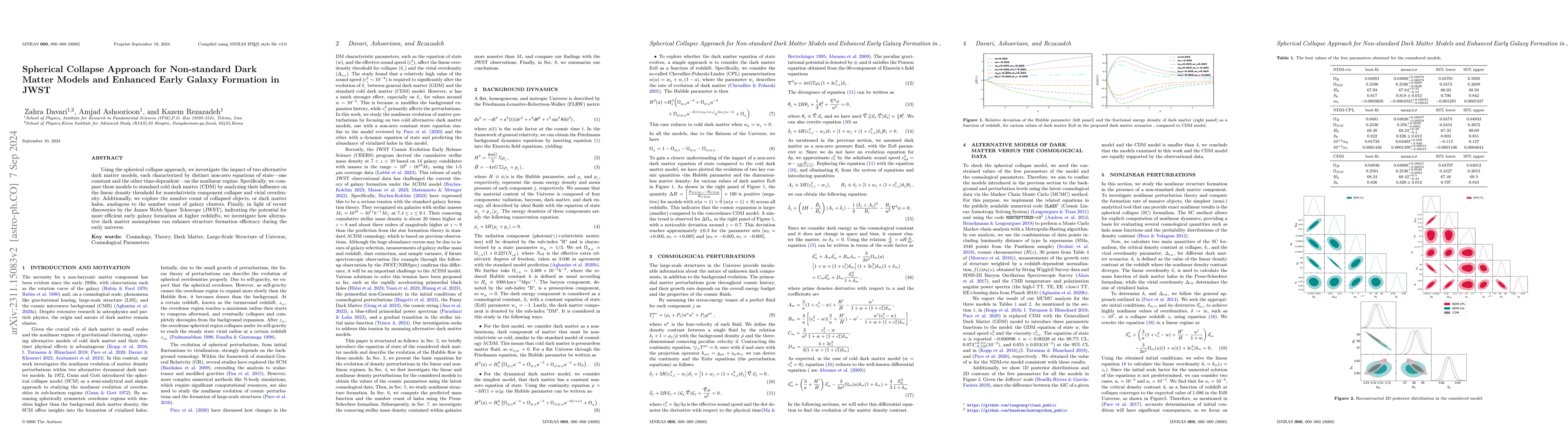 Thumbnail for Spherical Collapse Approach for Non-standard Cold Dark Matter Models and
  Enhanced Early Galaxy Formation in JWST