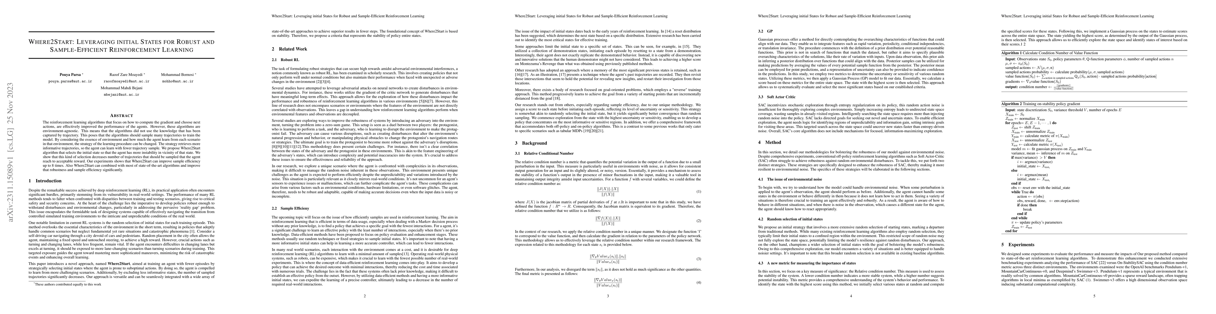 Thumbnail for Where2Start: Leveraging initial States for Robust and Sample-Efficient
  Reinforcement Learning