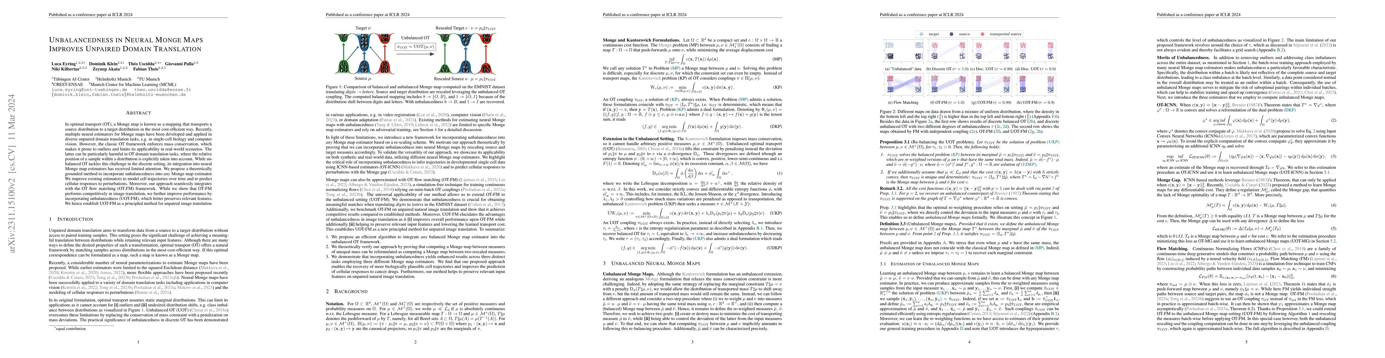 Thumbnail for Unbalancedness in Neural Monge Maps Improves Unpaired Domain Translation