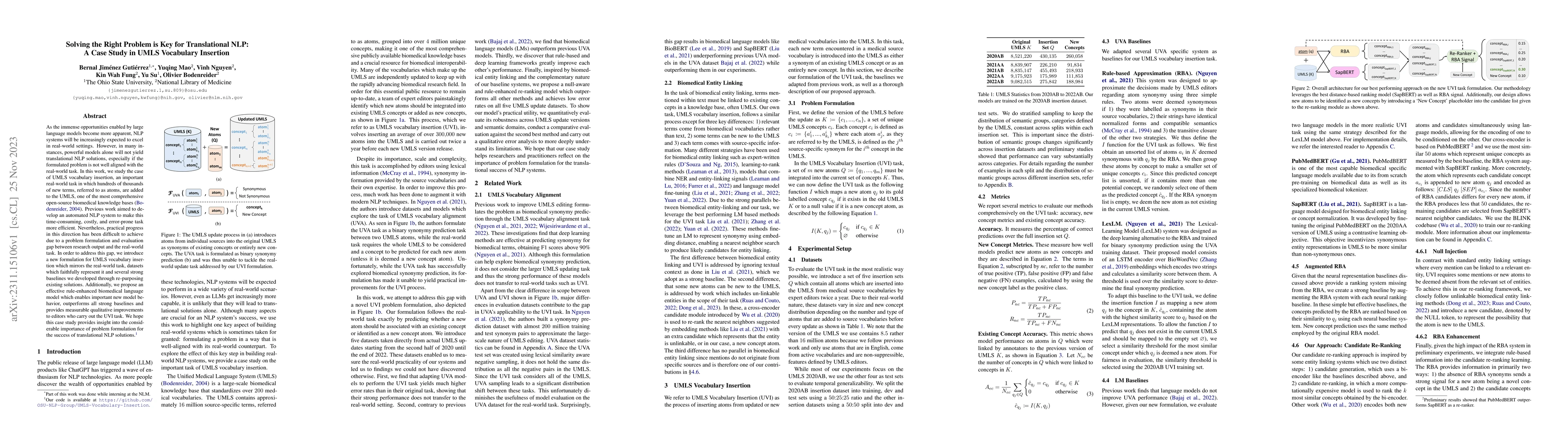 Thumbnail for Solving the Right Problem is Key for Translational NLP: A Case Study in
  UMLS Vocabulary Insertion