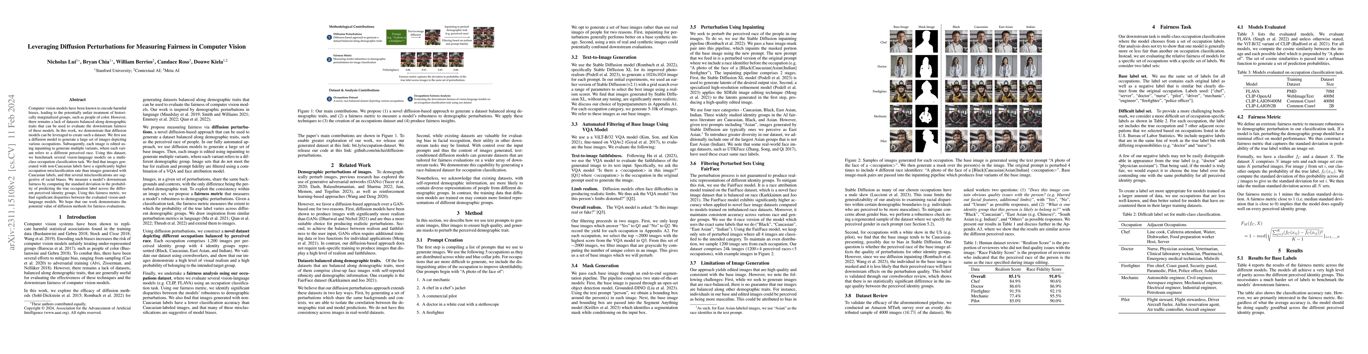 Thumbnail for Leveraging Diffusion Perturbations for Measuring Fairness in Computer
  Vision