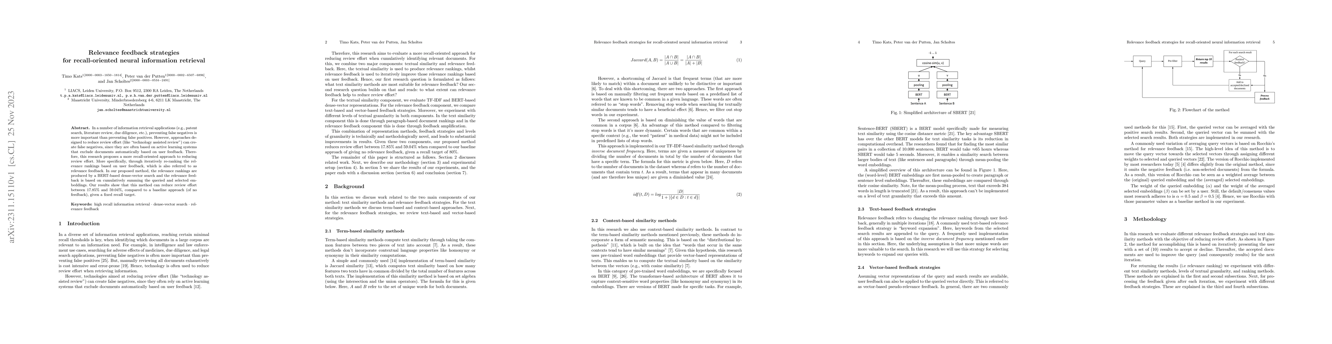Thumbnail for Relevance feedback strategies for recall-oriented neural information
  retrieval