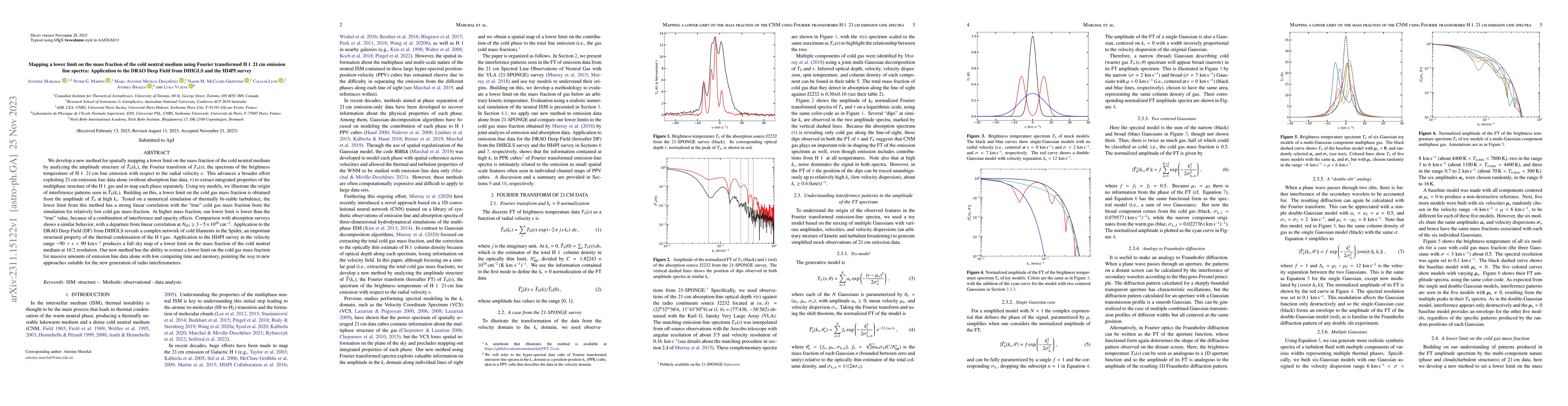 Thumbnail for Mapping a lower limit on the mass fraction of the cold neutral medium
  using Fourier transformed HI 21cm emission line spectra: Application to the
  DRAO Deep Field from DHIGLS and the HI4PI survey