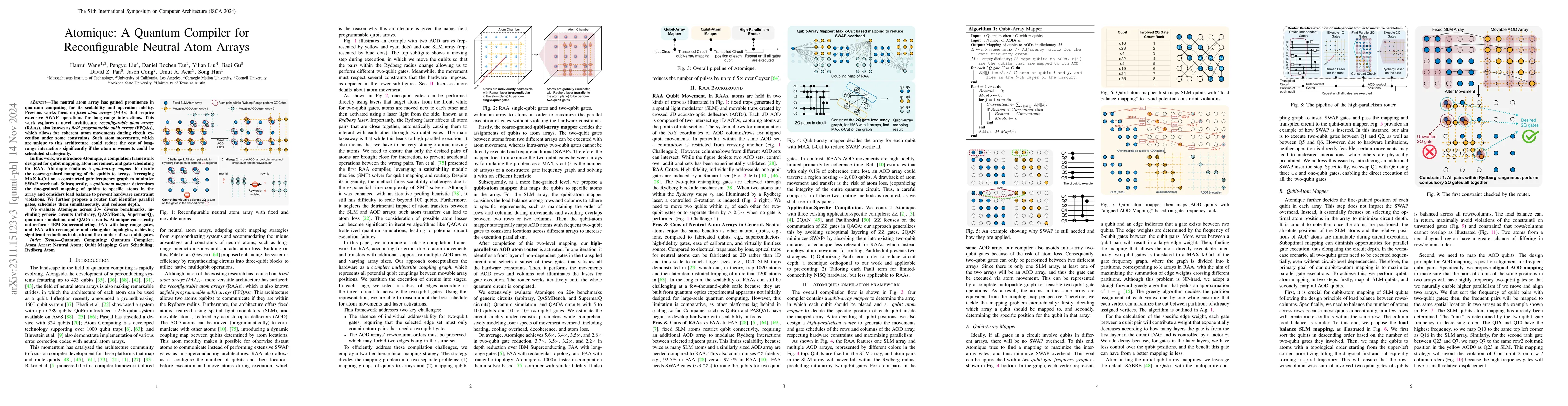 Thumbnail for Atomique: A Quantum Compiler for Reconfigurable Neutral Atom Arrays