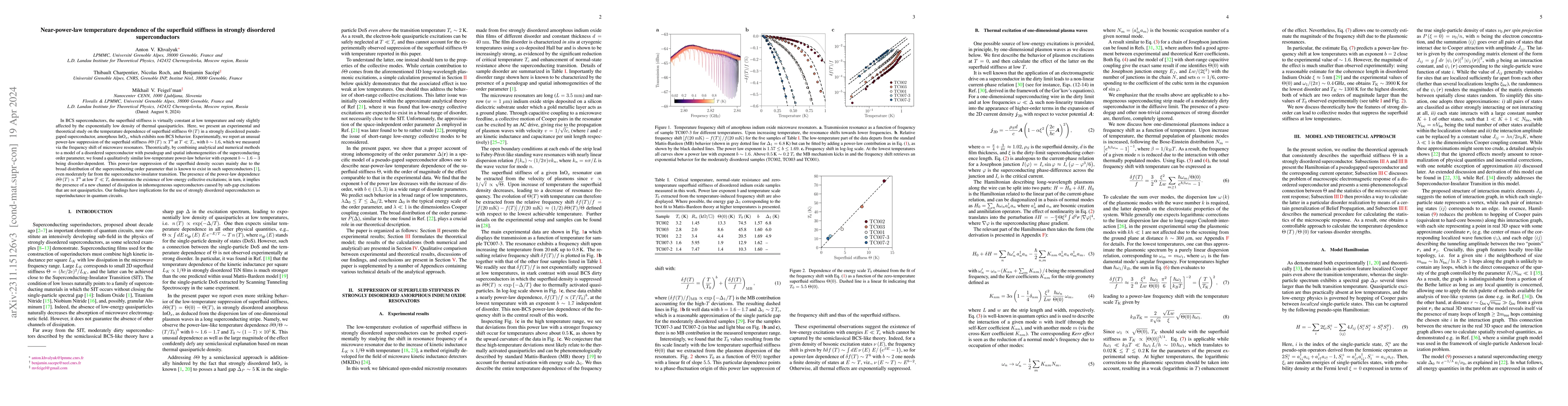 Thumbnail for Near-power-law temperature dependence of the superfluid stiffness in
  strongly disordered superconductors