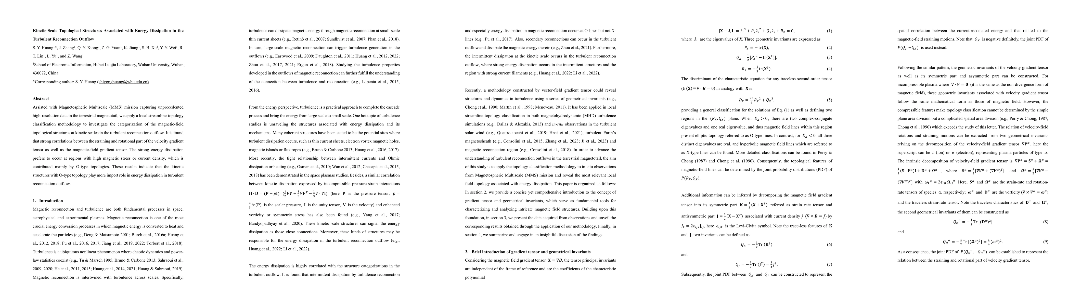 Thumbnail for Kinetic-Scale Topological Structures Associated with Energy Dissipation
  in the Turbulent Reconnection Outflow