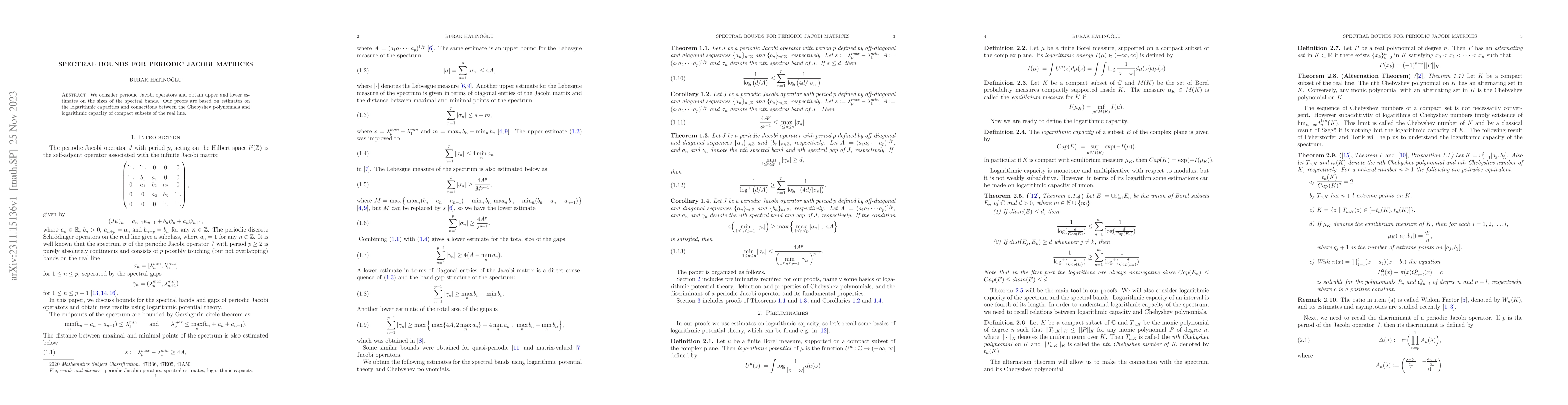 Thumbnail for Spectral bounds for periodic Jacobi matrices