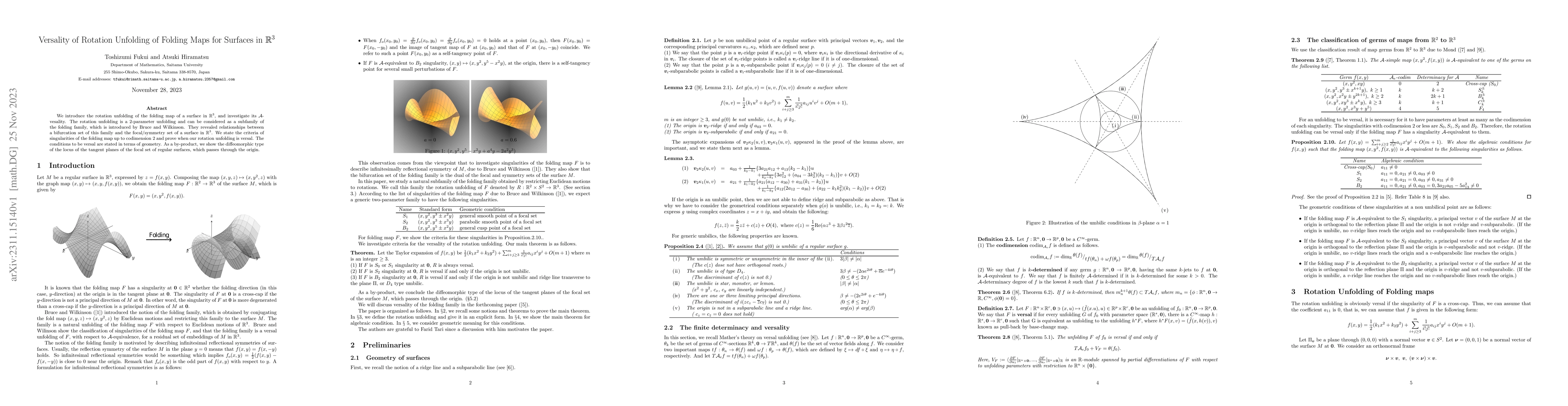 Thumbnail for Versality of Rotation Unfolding of Folding Maps for Surfaces in
  $\mathbb{R}^3$