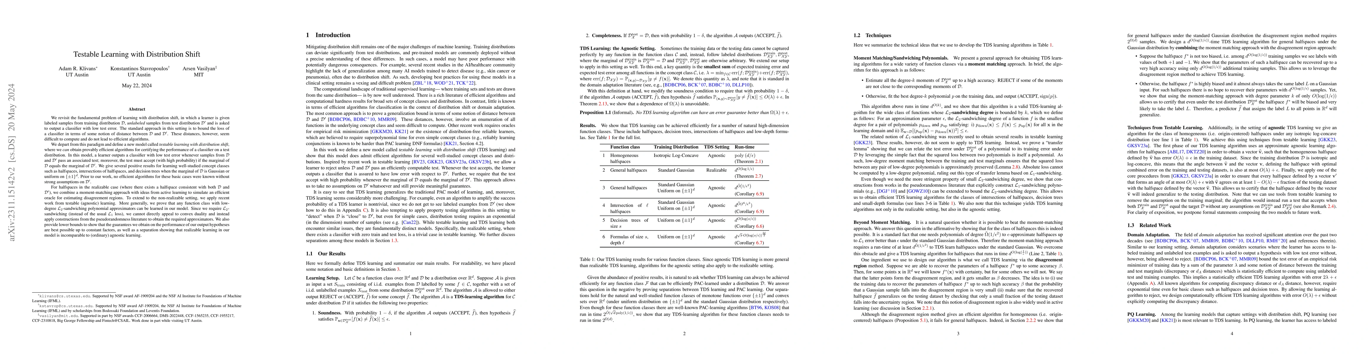 Thumbnail for Testable Learning with Distribution Shift