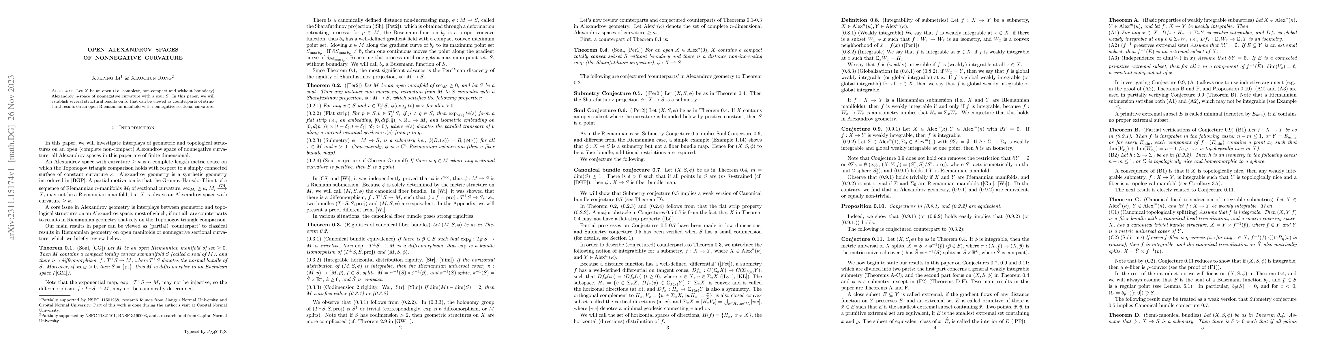 Thumbnail for Open Alexandrov spaces of nonnegative curvature
