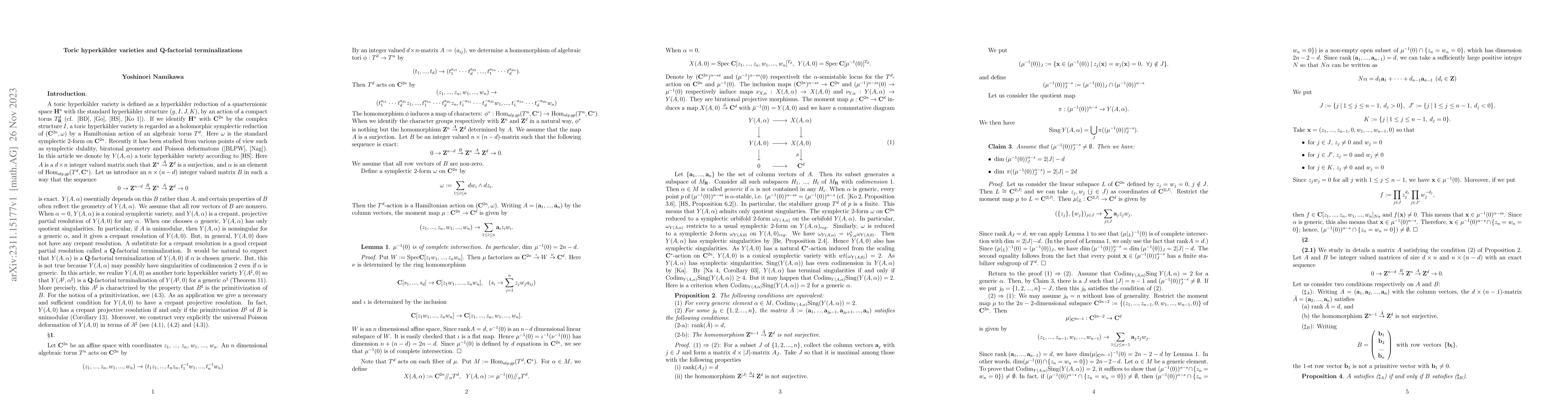 Thumbnail for Toric hyperk\"{a}hler varieties and Q-factorial terminalizations