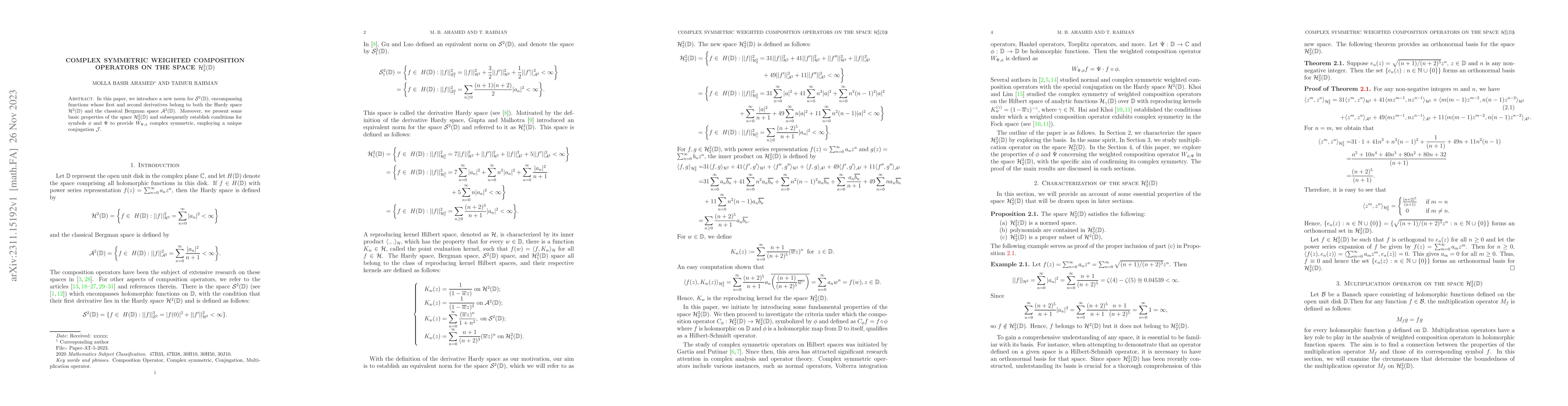 Thumbnail for Complex symmetric weighted composition operators on the space
  $\mathcal{H}^2_2(\mathbb{D})$