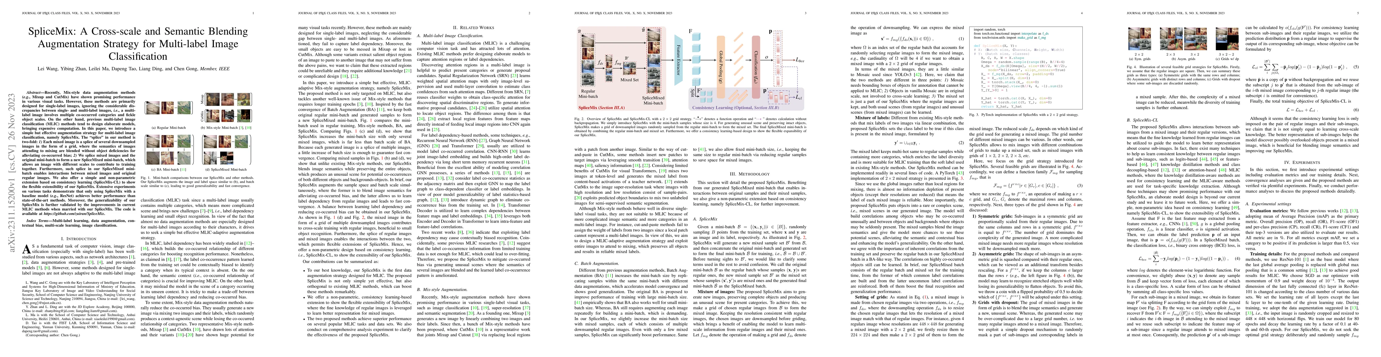 Thumbnail for SpliceMix: A Cross-scale and Semantic Blending Augmentation Strategy for
  Multi-label Image Classification
