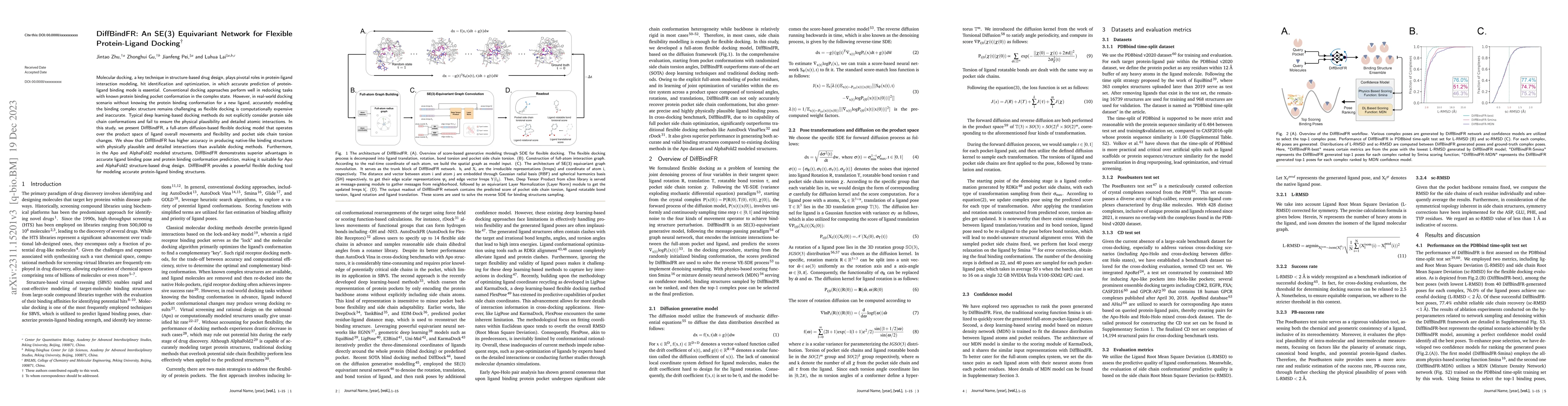 Thumbnail for DiffBindFR: An SE(3) Equivariant Network for Flexible Protein-Ligand
  Docking