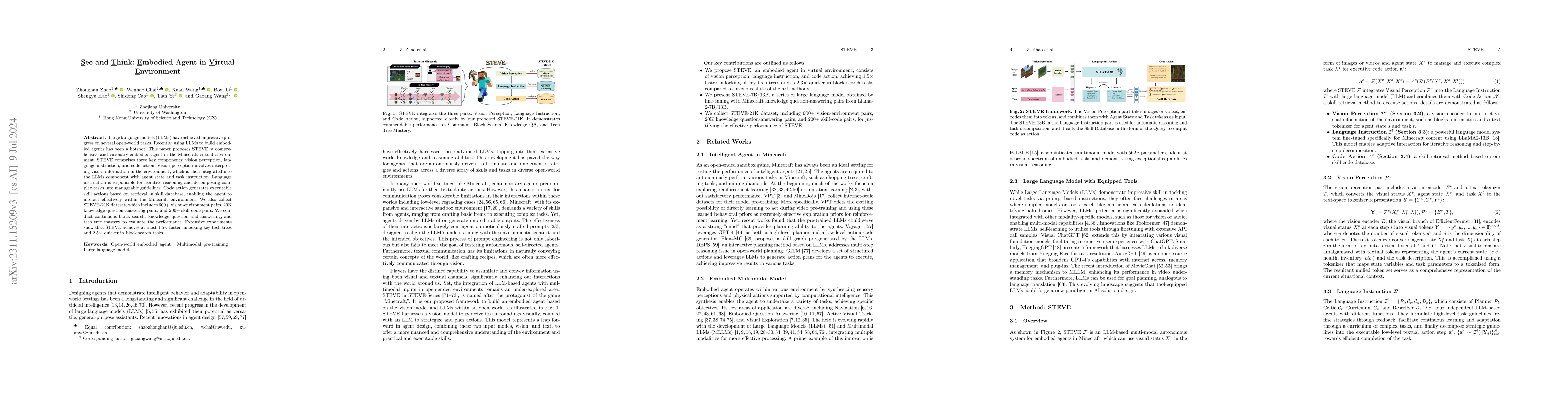 Thumbnail for See and Think: Embodied Agent in Virtual Environment