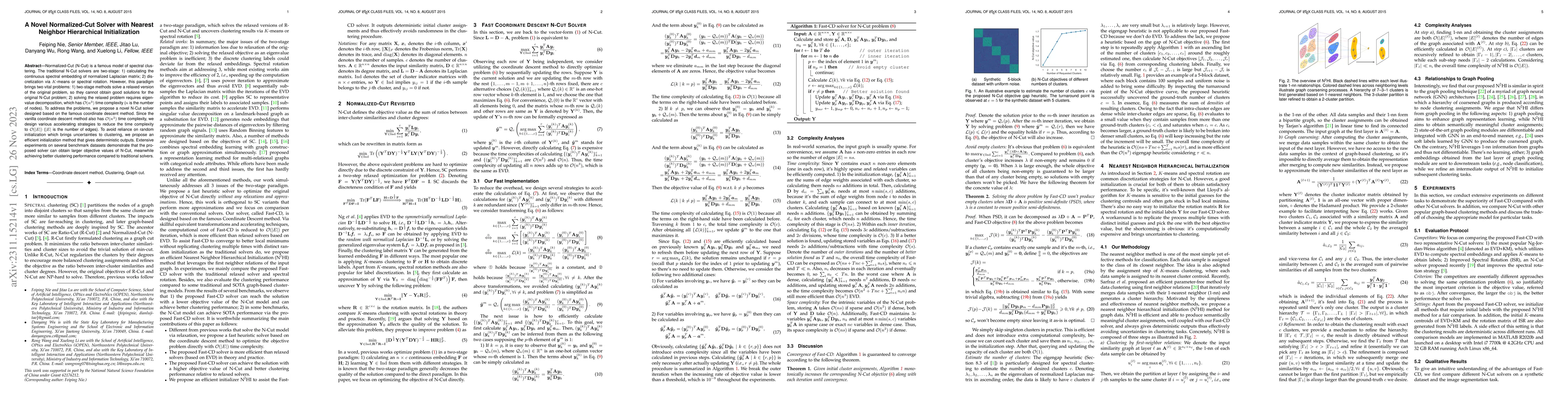 Thumbnail for A Novel Normalized-Cut Solver with Nearest Neighbor Hierarchical
  Initialization