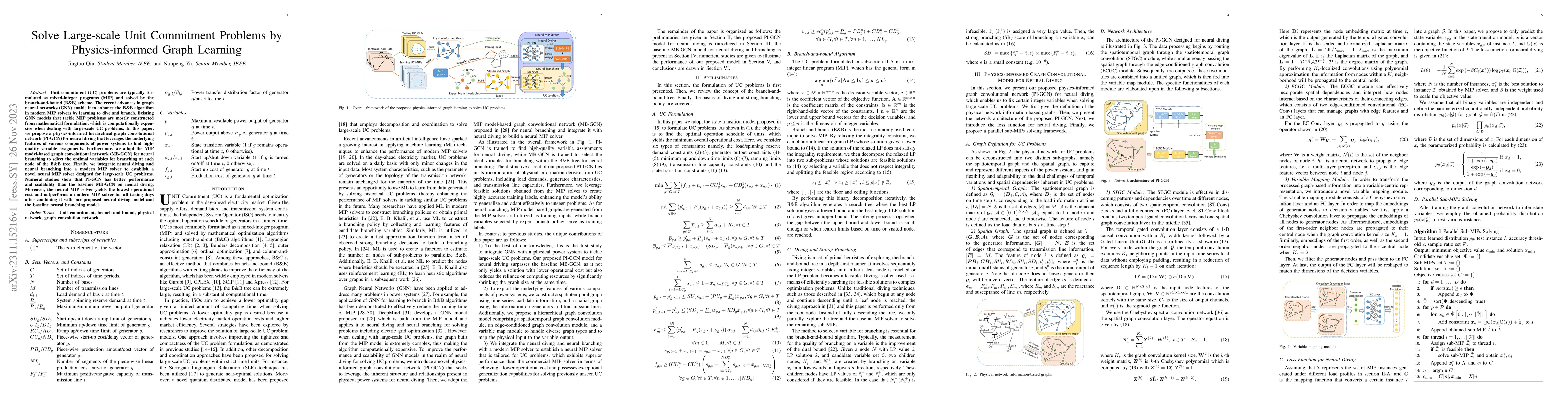 Thumbnail for Solve Large-scale Unit Commitment Problems by Physics-informed Graph
  Learning