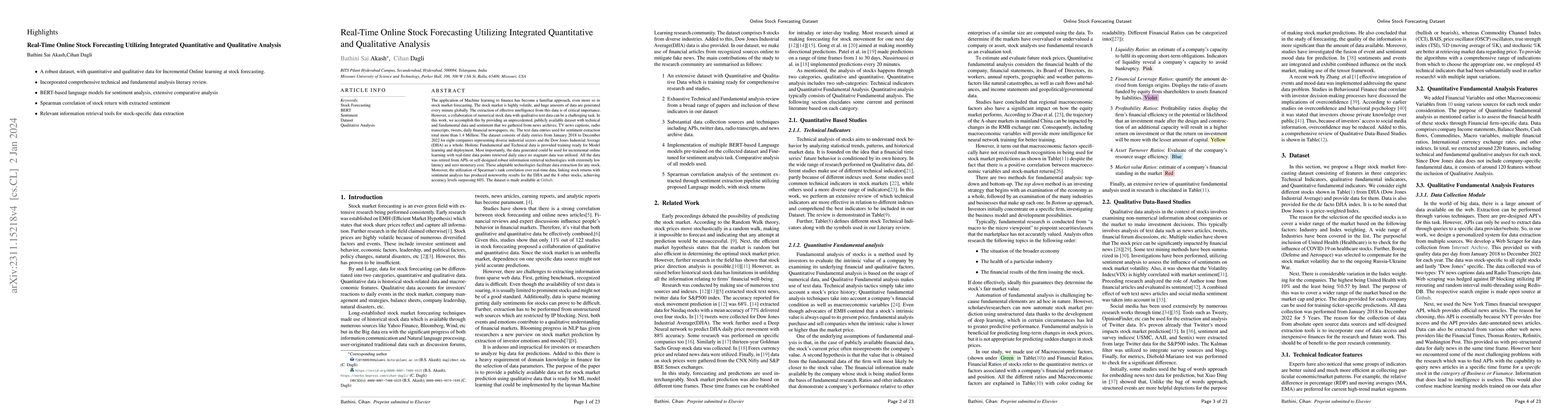 Thumbnail for Real-Time Online Stock Forecasting Utilizing Integrated Quantitative and
  Qualitative Analysis
