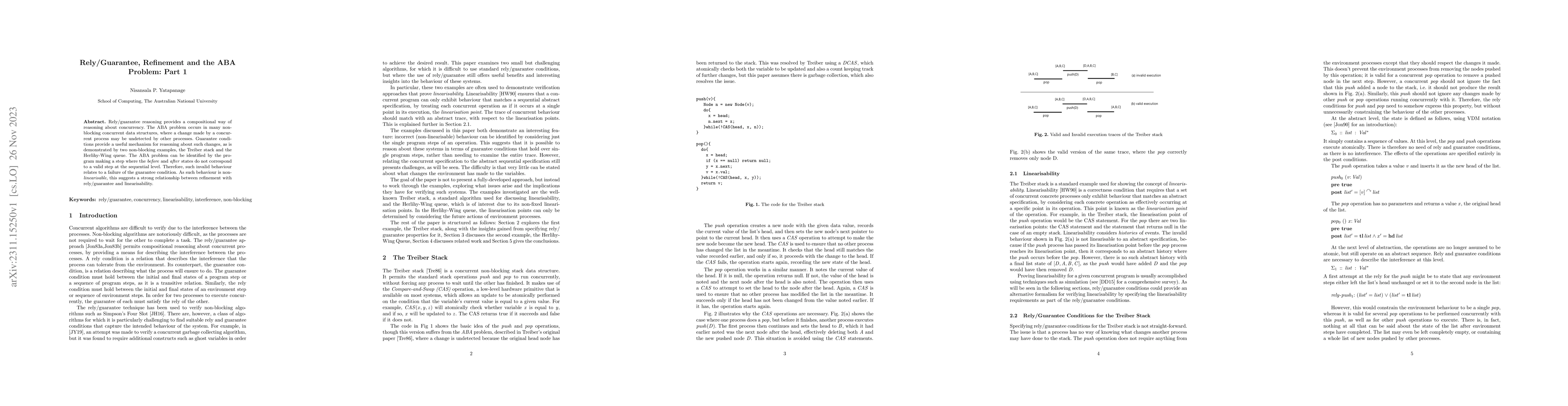 Thumbnail for Rely/Guarantee, Refinement and the ABA Problem: Part 1