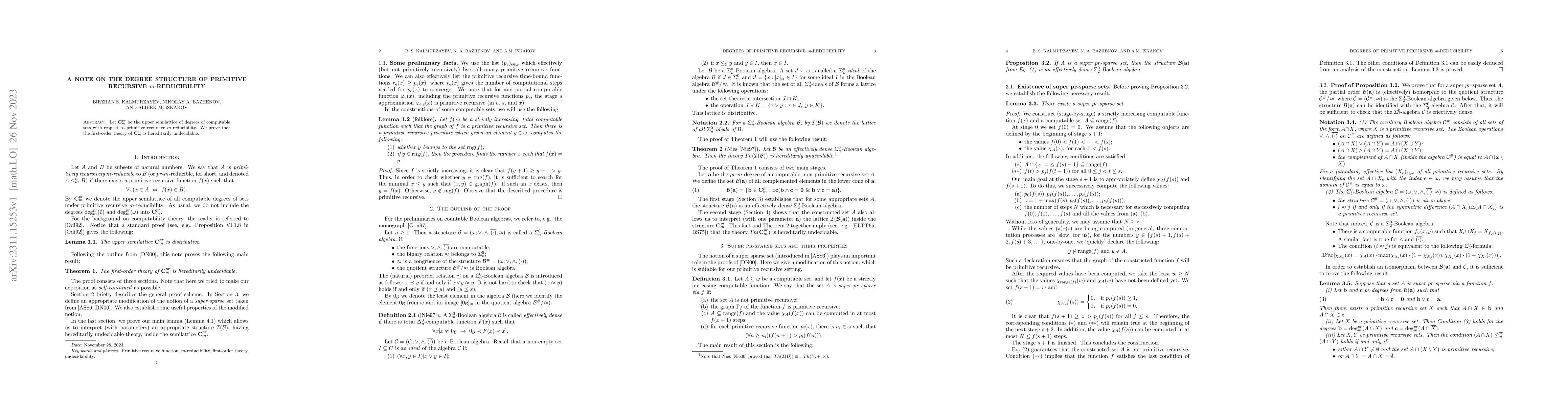 Thumbnail for A note on the degree structure of primitive recursive m-reducibility