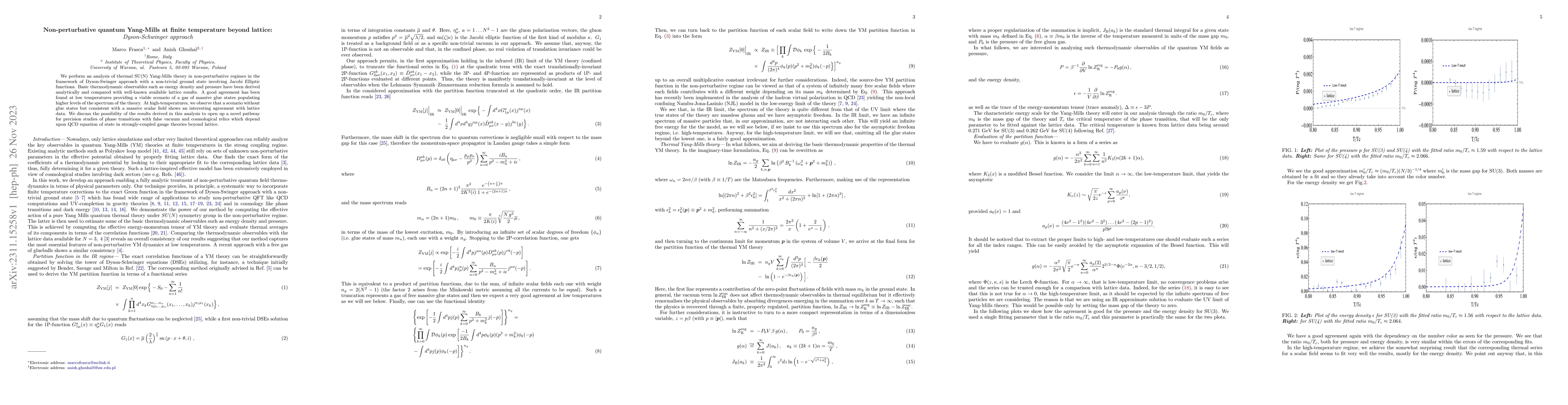Thumbnail for Non-perturbative quantum Yang-Mills at finite temperature beyond
  lattice: Dyson-Schwinger approach