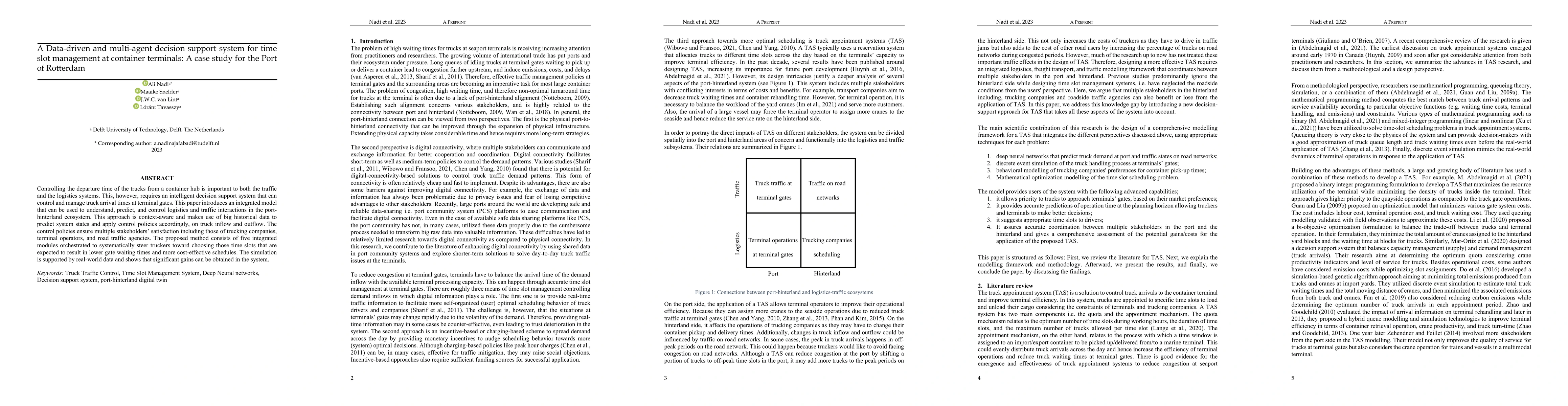 Thumbnail for A Data-driven and multi-agent decision support system for time slot
  management at container terminals: A case study for the Port of Rotterdam