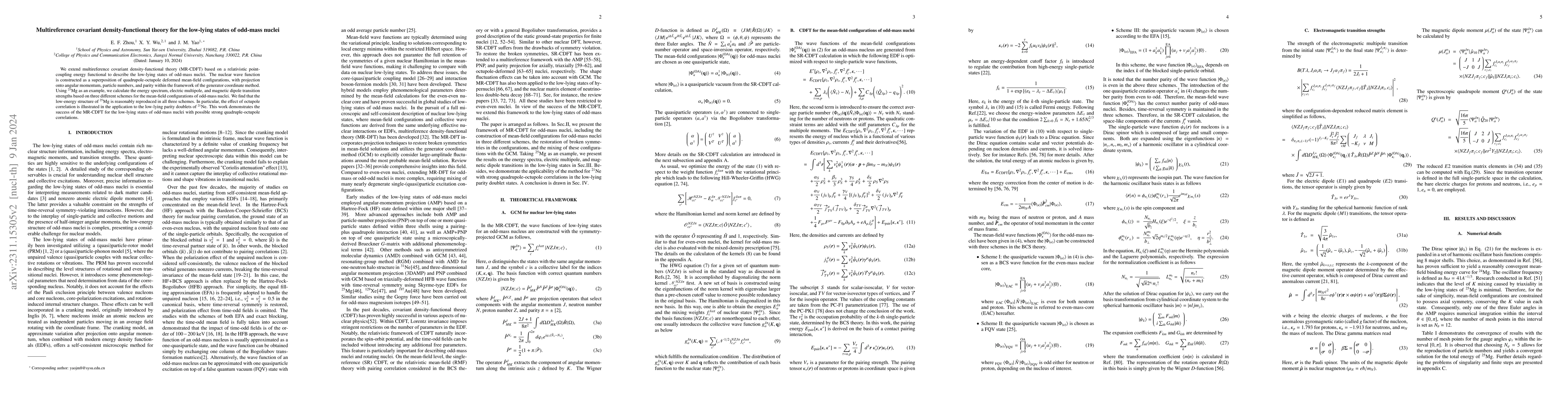 Thumbnail for Multireference covariant density-functional theory for the low-lying
  states of odd-mass nuclei