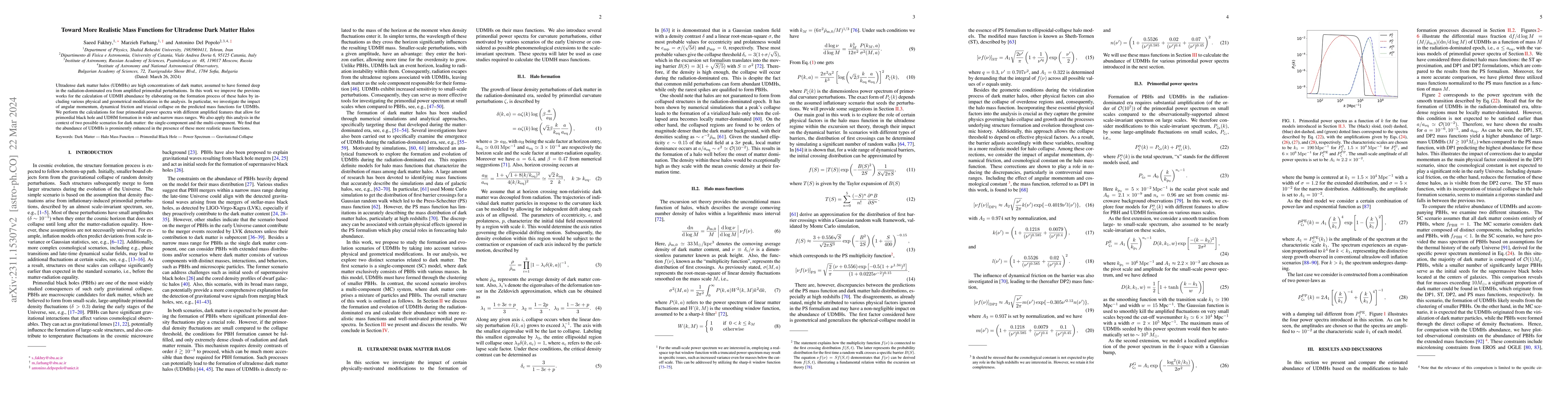 Thumbnail for Toward More Realistic Mass Functions For Ultradense Dark Matter Halos