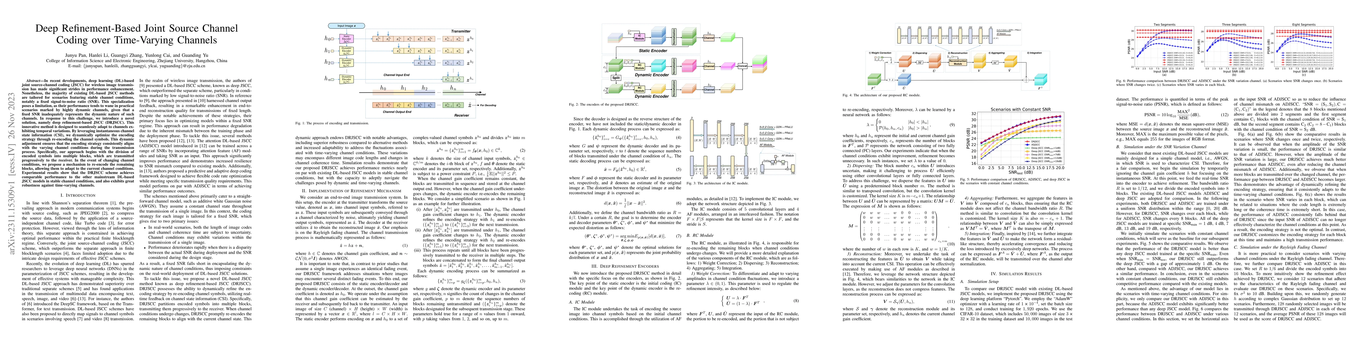 Thumbnail for Deep Refinement-Based Joint Source Channel Coding over Time-Varying
  Channels