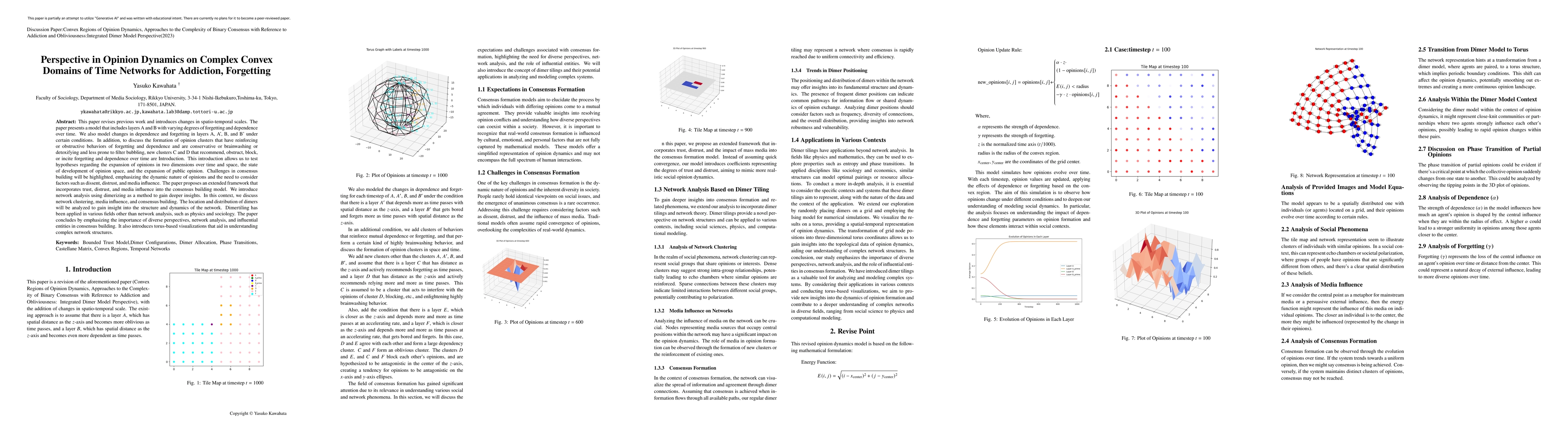 Thumbnail for Perspective in Opinion Dynamics on Complex Convex Domains of Time
  Networks for Addiction, Forgetting