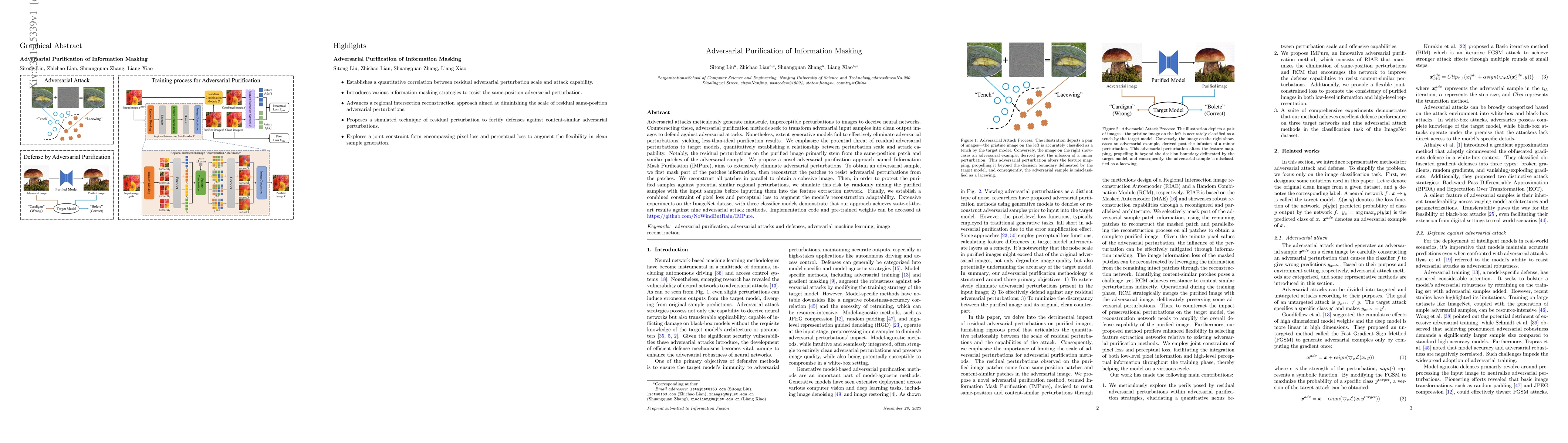 Thumbnail for Adversarial Purification of Information Masking