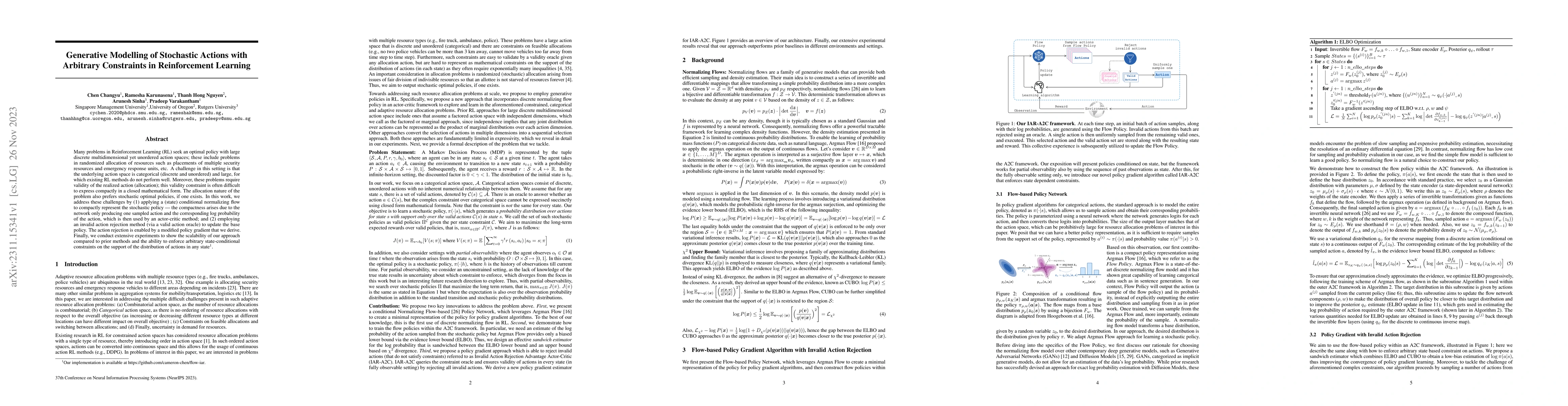 Thumbnail for Generative Modelling of Stochastic Actions with Arbitrary Constraints in
  Reinforcement Learning