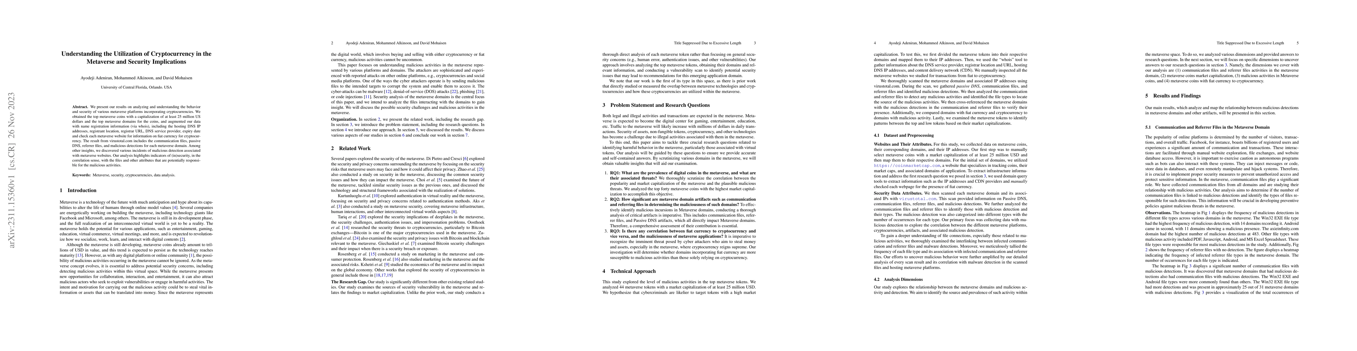 Thumbnail for Understanding the Utilization of Cryptocurrency in the Metaverse and
  Security Implications