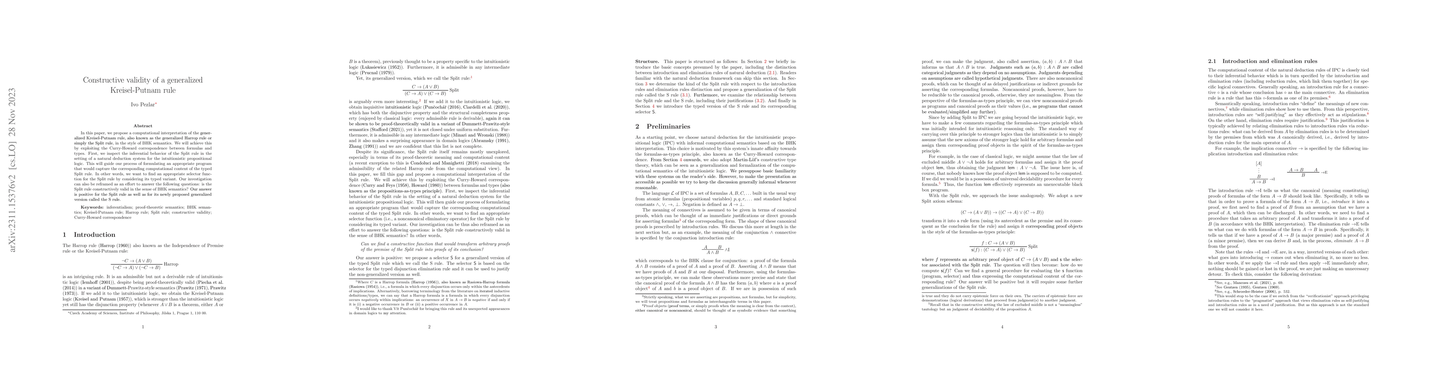 Thumbnail for Constructive validity of a generalized Kreisel-Putnam rule
