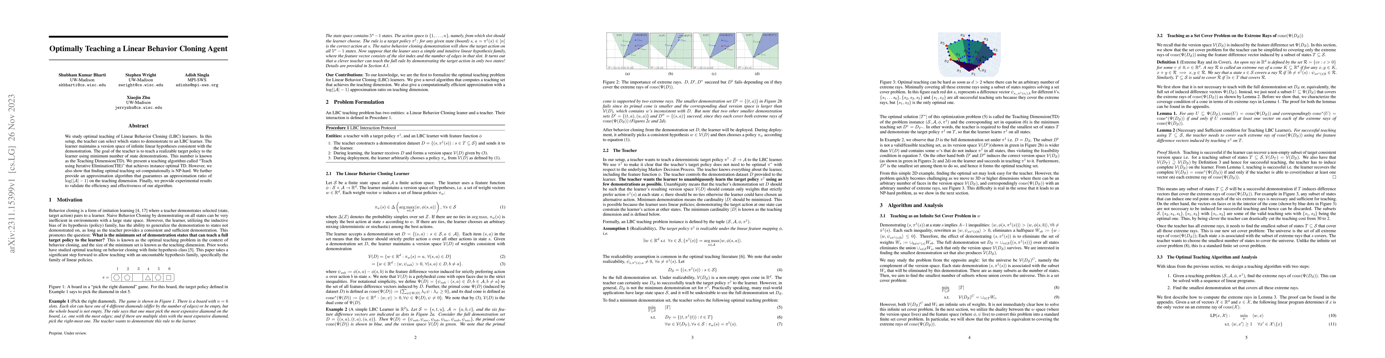 Thumbnail for Optimally Teaching a Linear Behavior Cloning Agent