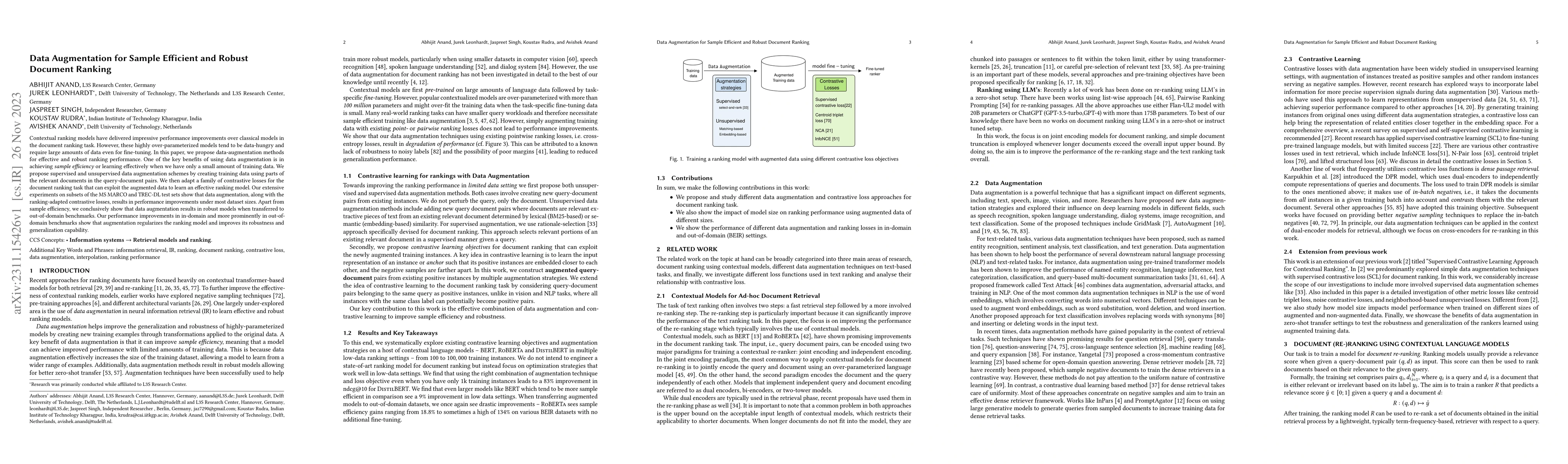 Thumbnail for Data Augmentation for Sample Efficient and Robust Document Ranking