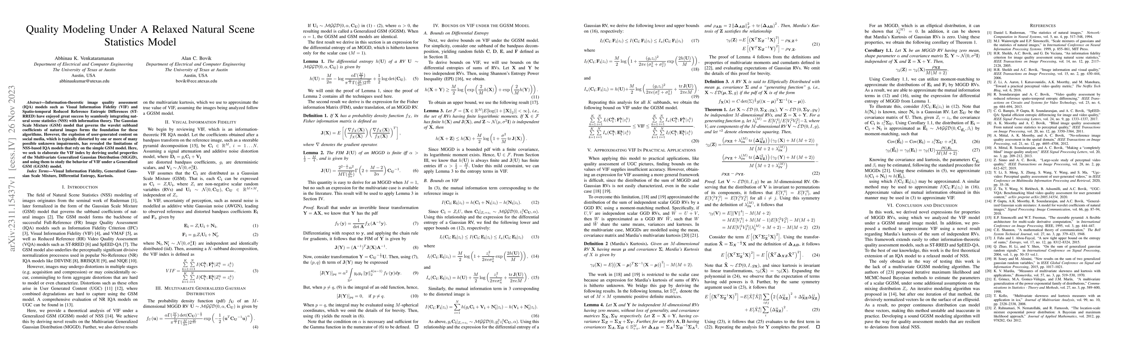 Thumbnail for Quality Modeling Under A Relaxed Natural Scene Statistics Model