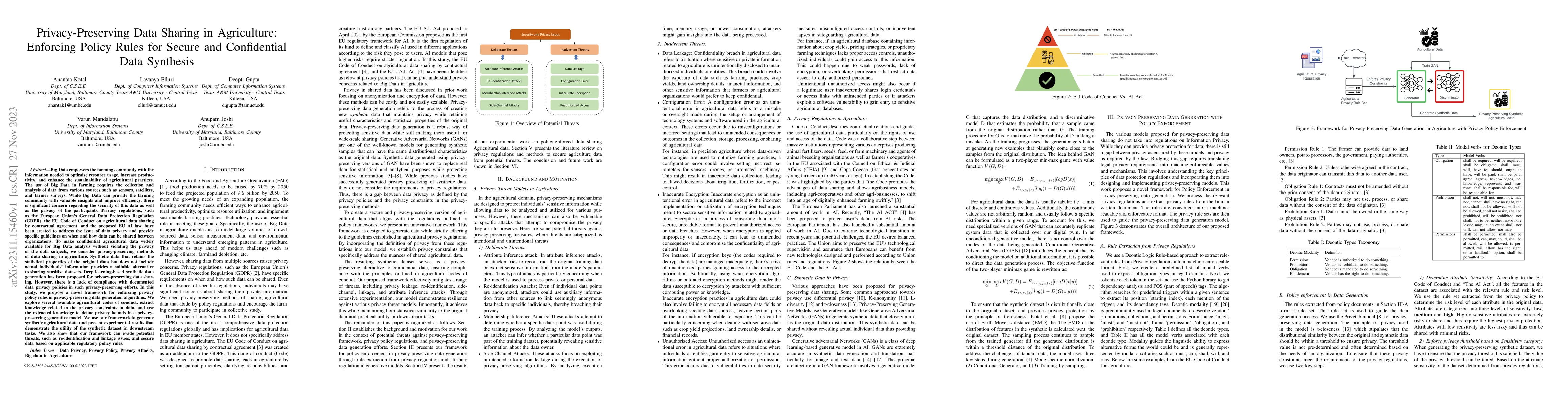 Thumbnail for Privacy-Preserving Data Sharing in Agriculture: Enforcing Policy Rules
  for Secure and Confidential Data Synthesis