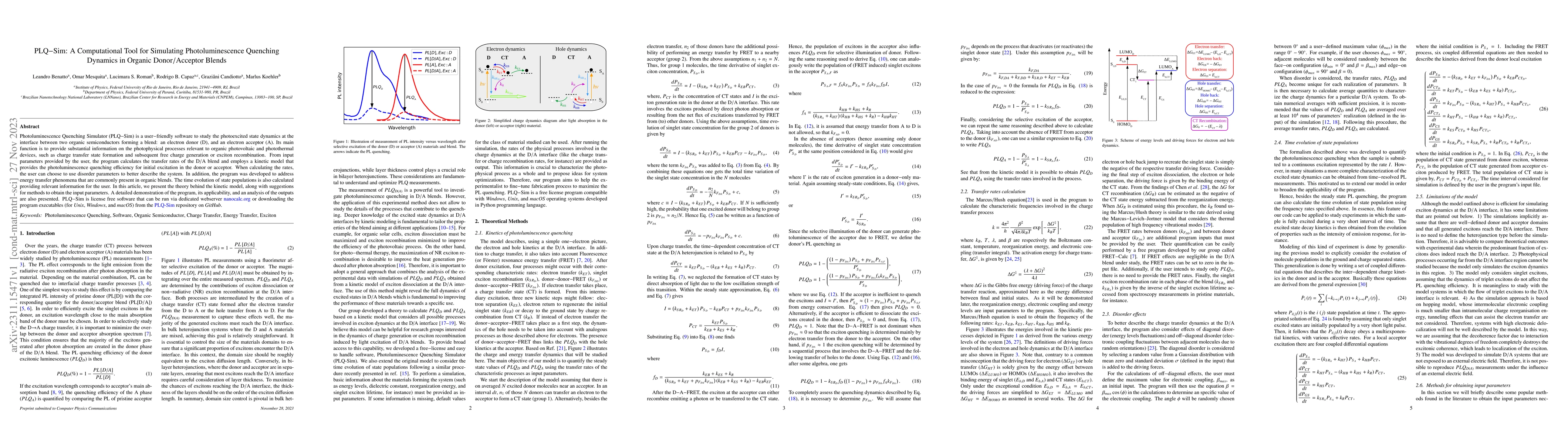 Thumbnail for PLQ-Sim: A Computational Tool for Simulating Photoluminescence Quenching
  Dynamics in Organic Donor/Acceptor Blends