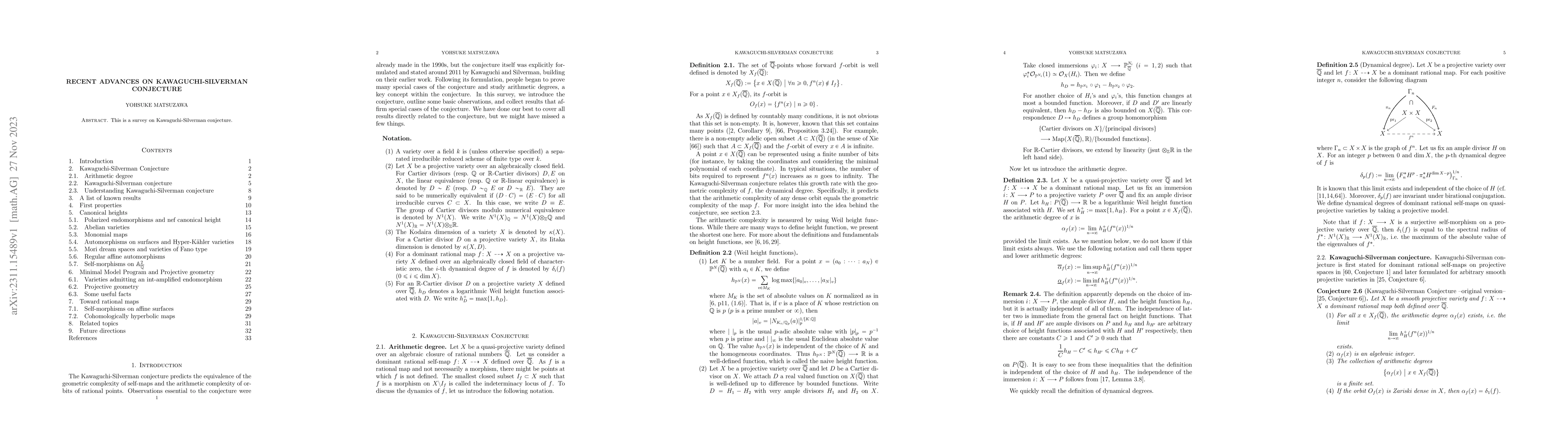 Thumbnail for Recent advances on Kawaguchi-Silverman conjecture